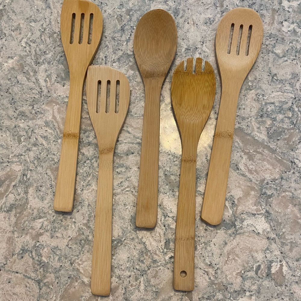 Set of Bamboo Cooking Utensils